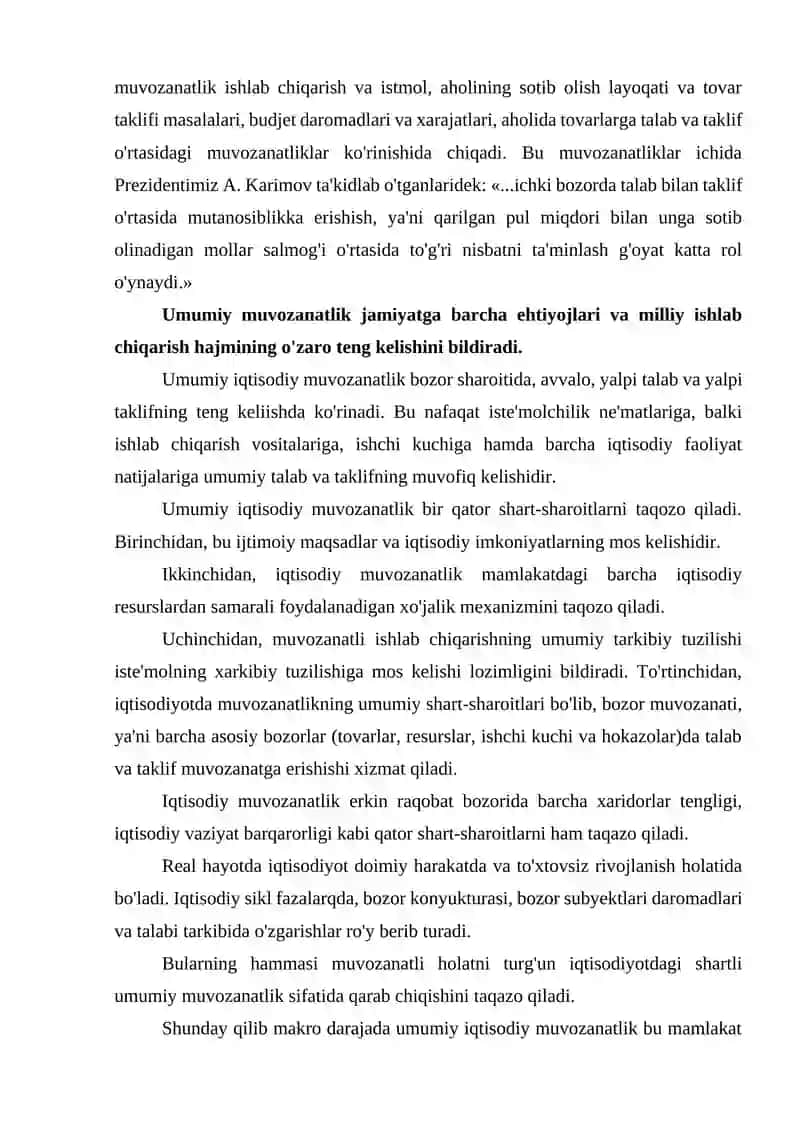 Makroiqtisodiy muvozanatlilikning mohiyati va unga erishish yo‘llari 4