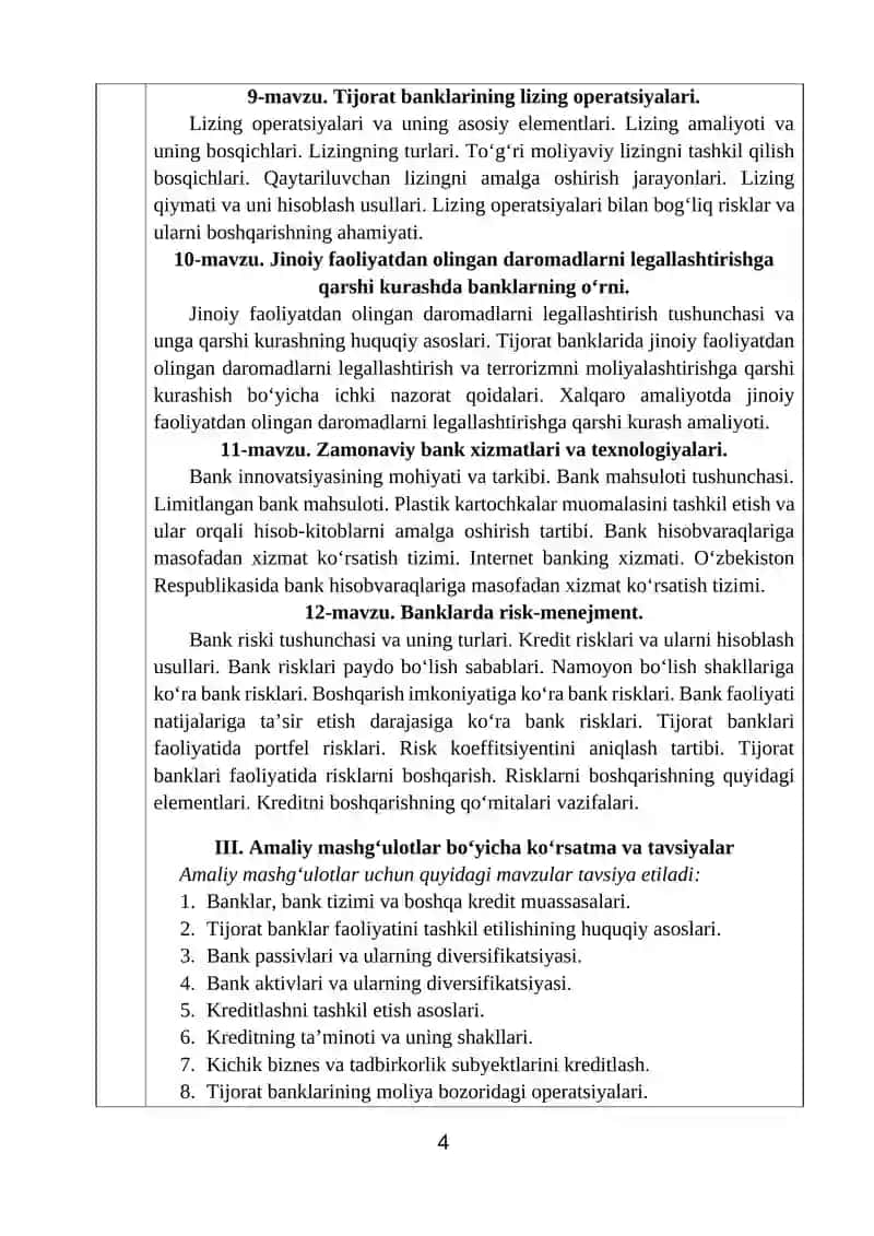 Bank Ishi O‘quv Dasturi QS Top - 300 reytingdagi 4