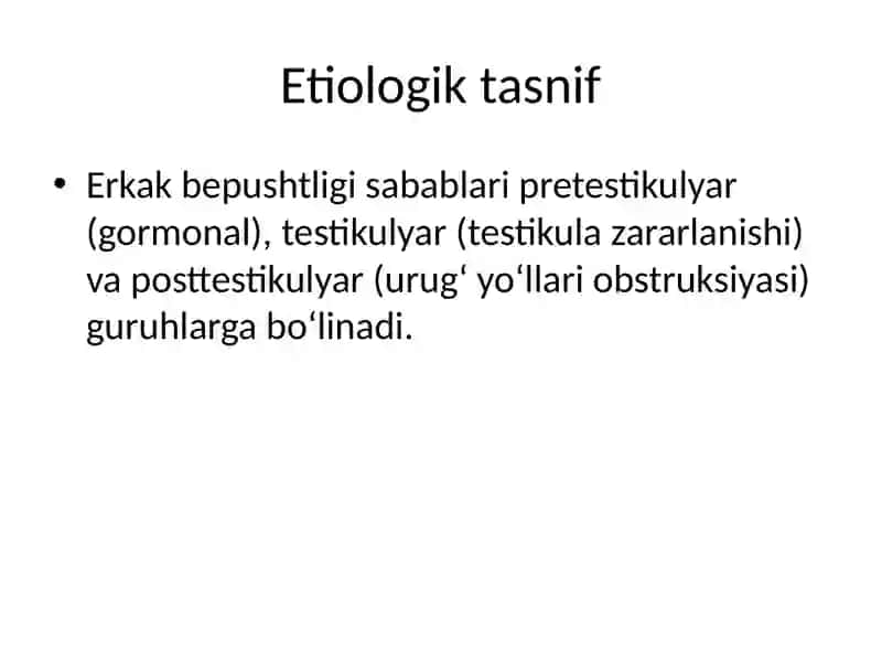 Erkaklar bepushtligi – ta’rif 4