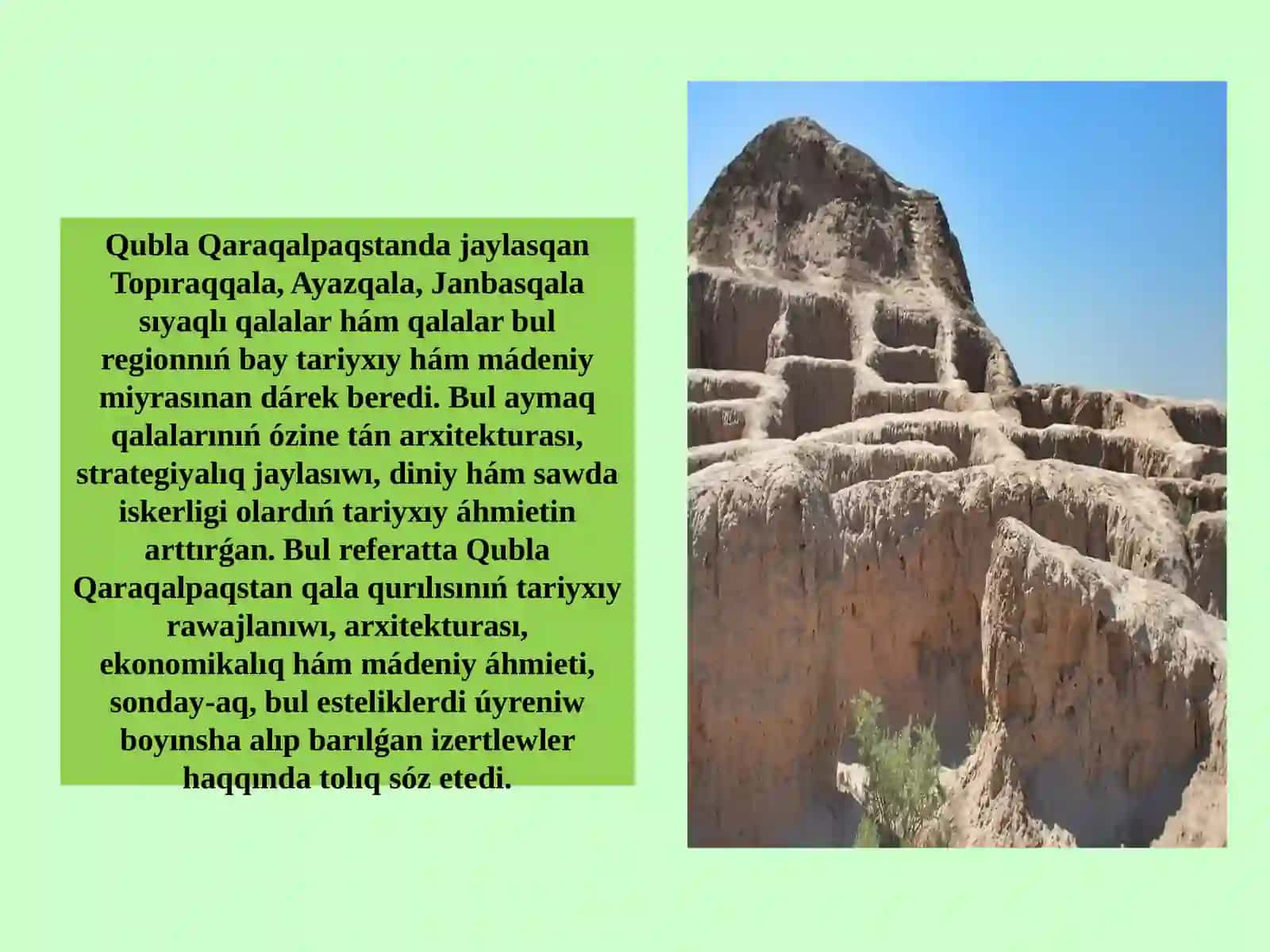 Orta ásir qalaları haqqında maǵńıwmat 4
