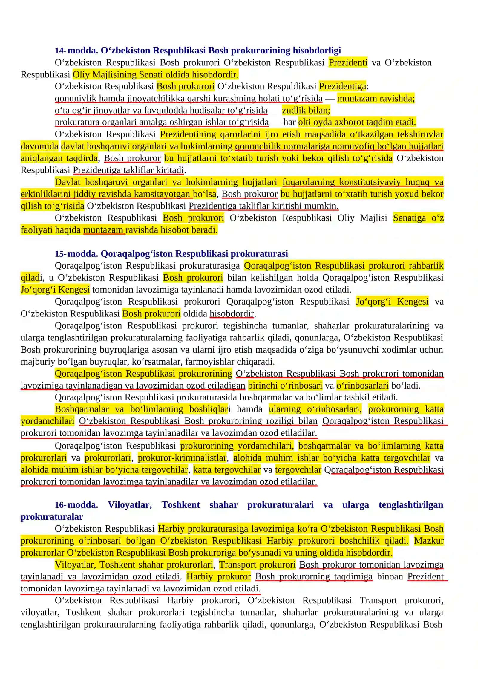 Prokuratura to'g'risda"gi qonun.  QO'LLANMASI 4
