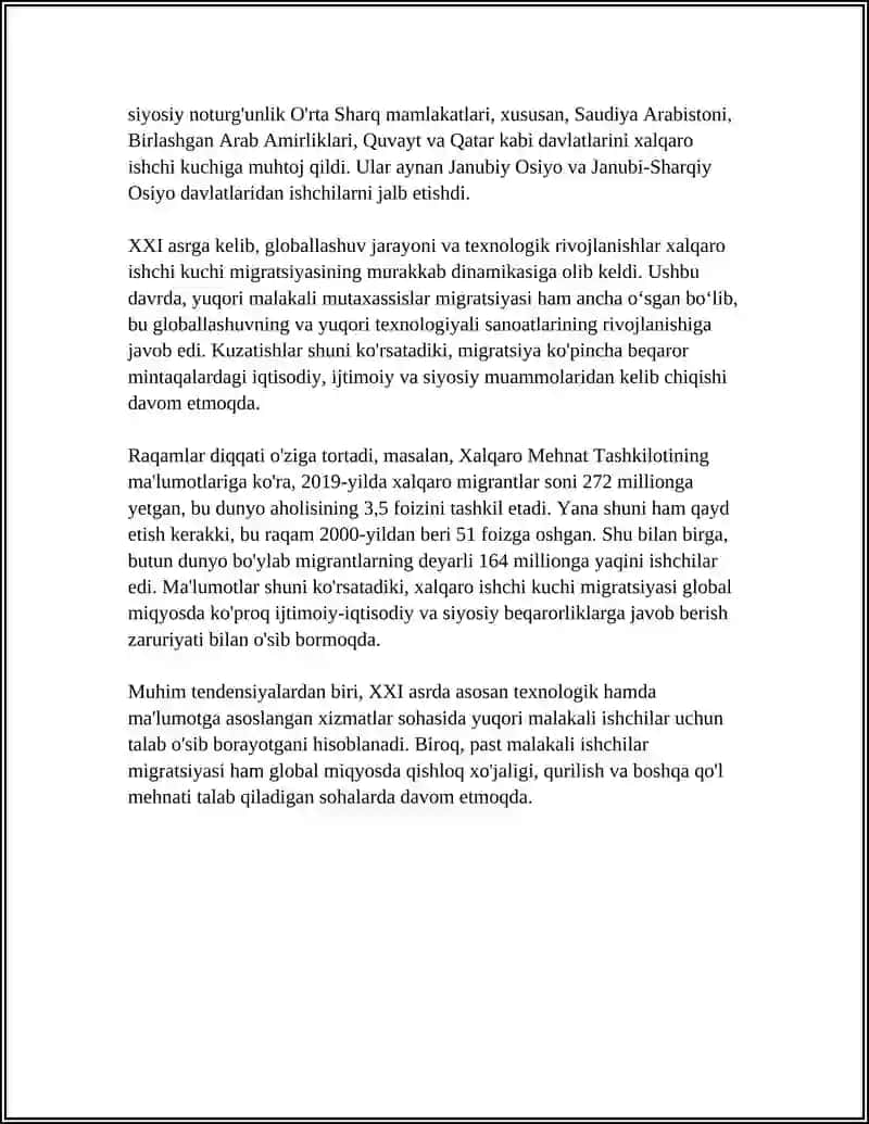 XALQARO ISHCHI KUCHI MIGRATSIYASINING TARKIBI VA DINAMIKASI 4