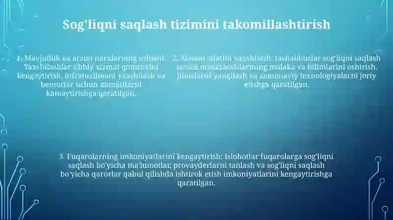 Oʻzbekistonda Ijtimoiy Sohada Amalga Oshirilayotgan OʻZgarishlar Mazmun Va Mohiyati 4