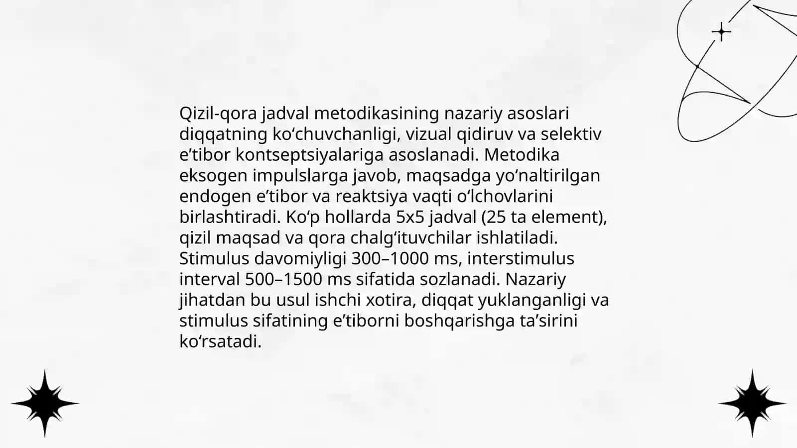 Diqqatning kòchuvchanligini òrganish (Qizil - qora jadval metodikasi) 4
