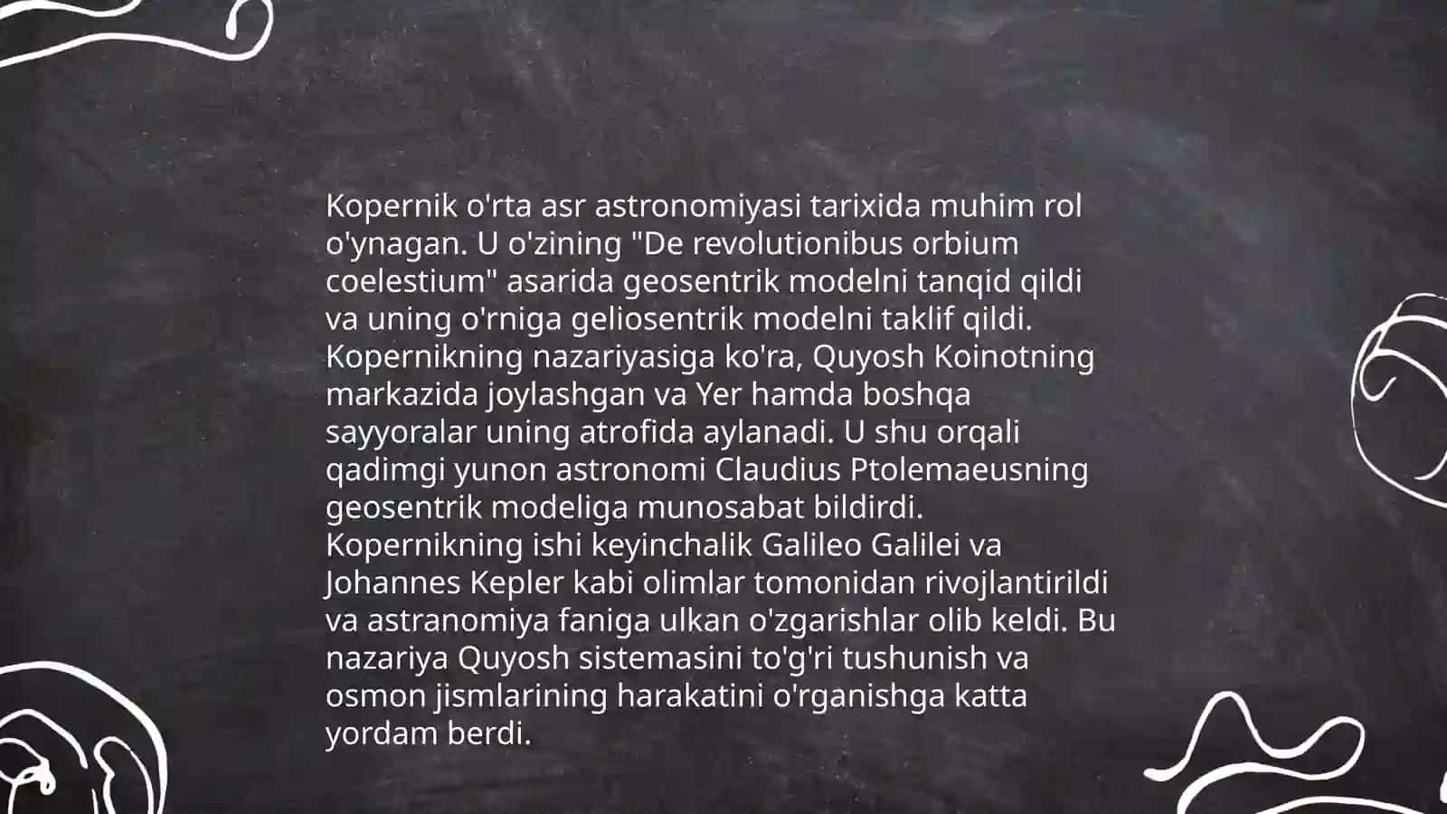 Nikolay Kopernikning ilmiy merosi Falsafa faniga oid 4