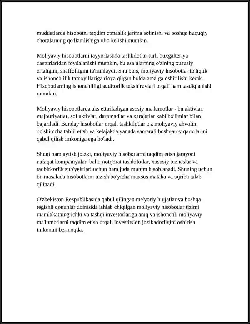 Moliyaviy hisobotlarni taqdim etishning huquqiy asoslari 4