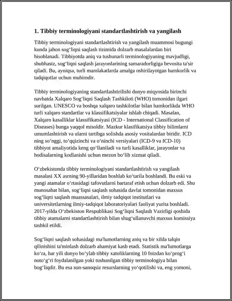 Tibbiy terminologiyani standartlashtirish va yangilash 4