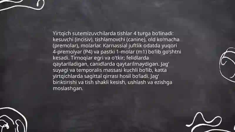 Yirtqichlar va ularning o‘ljalaridagi moslanishlar 4