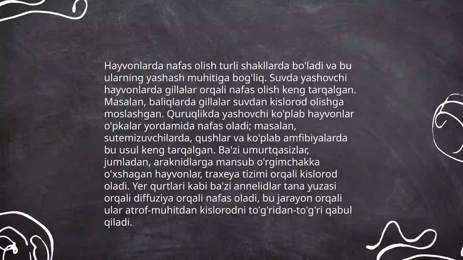 Odam va hayvonlarning nafas olishi 4