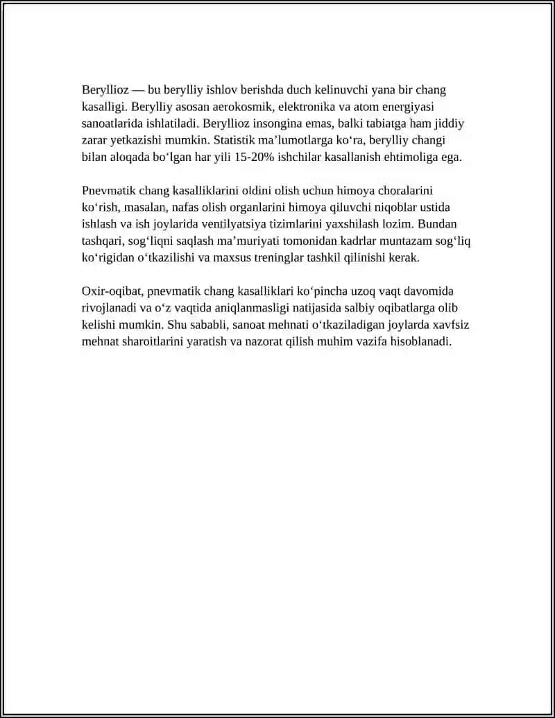 PNEVMOKONIOZLAR. PNEVMOPATIYALAR 4