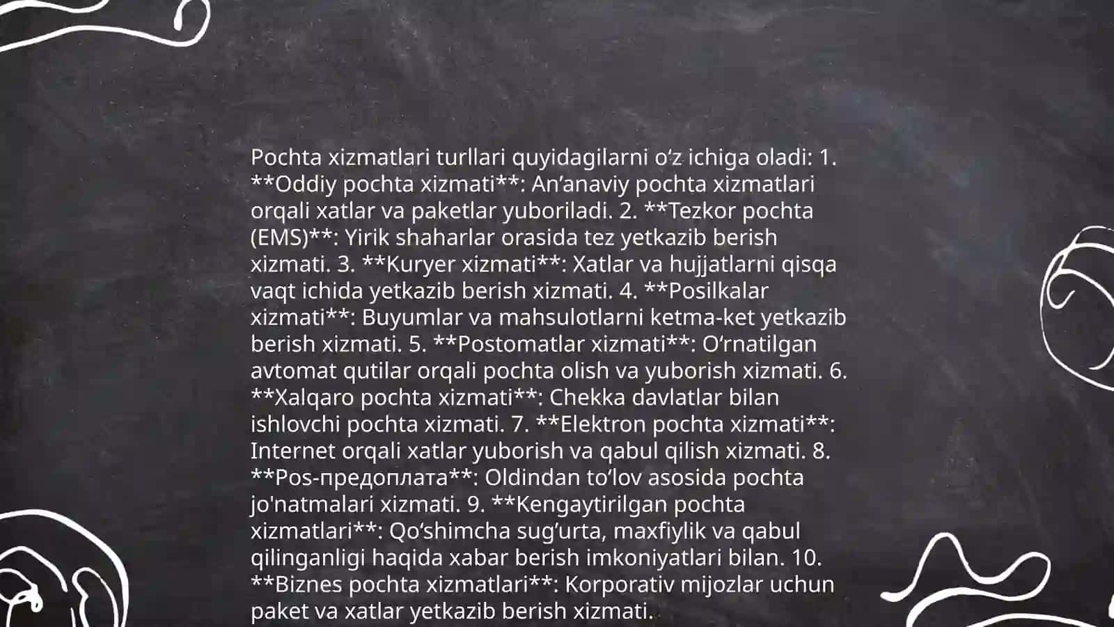 Pochta aloqasi texnalogiyasi haqida 4
