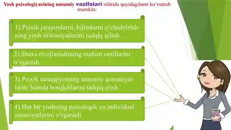 Yosh va pedagogik psixologiya fanining tadqiqot sohasi va muammolari. Psixik rivojlanish va uni davrlashtirish muammosi. 4