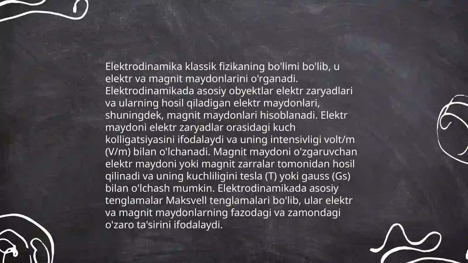 Elektrodinamikaning predmeti, obyekti, asosiy tushunchasi, matematik apparati. Vakuumdagi elektromagnit maydon 4