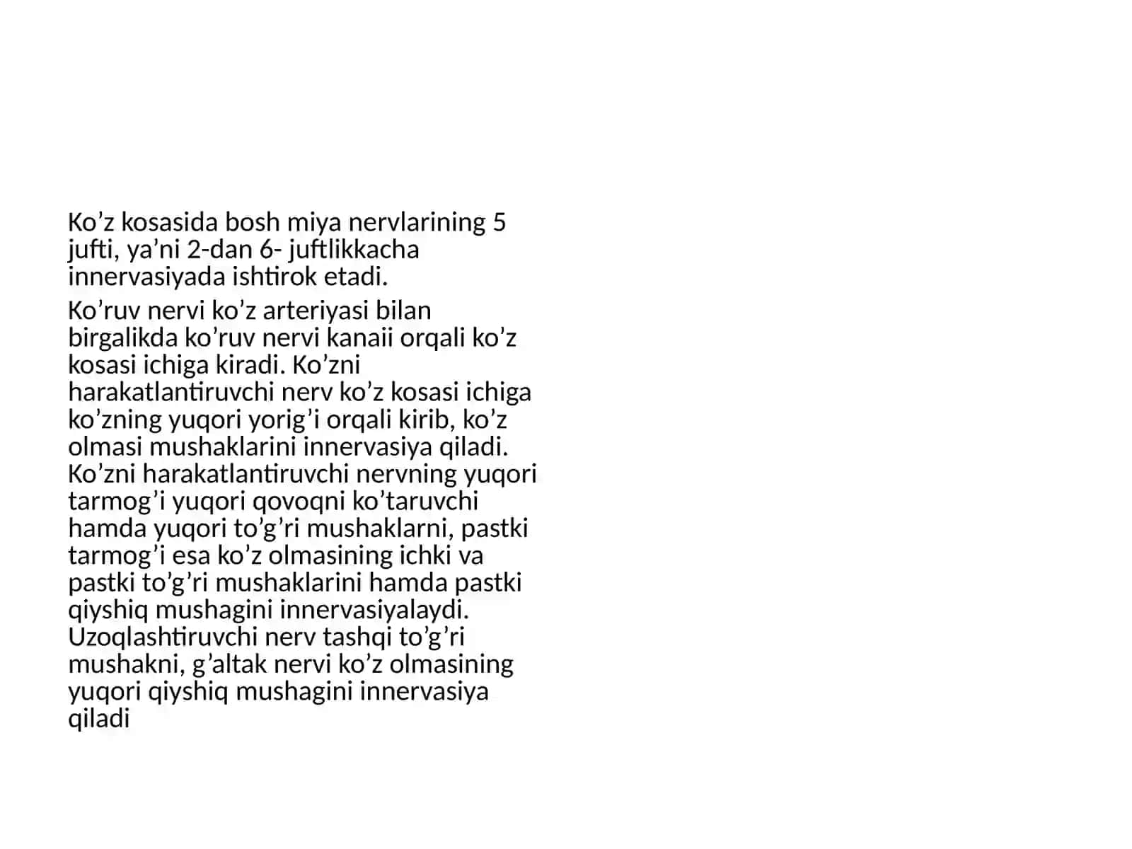 Ko’z olmasini mushaklarini innervatsiyasi 4
