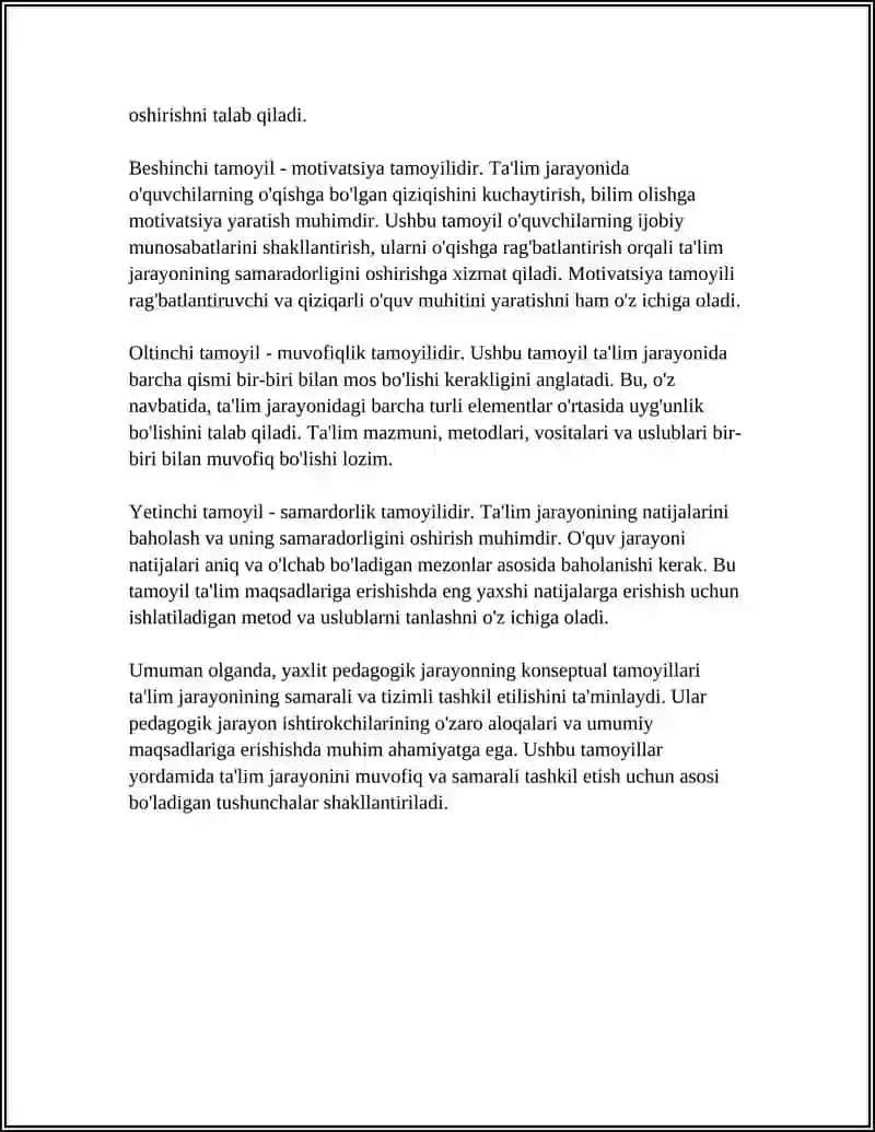 YAXLIT PEDAGOGIK JARAYONNING XUSUSIYATLARIGA TAVSIF YOZISH 4