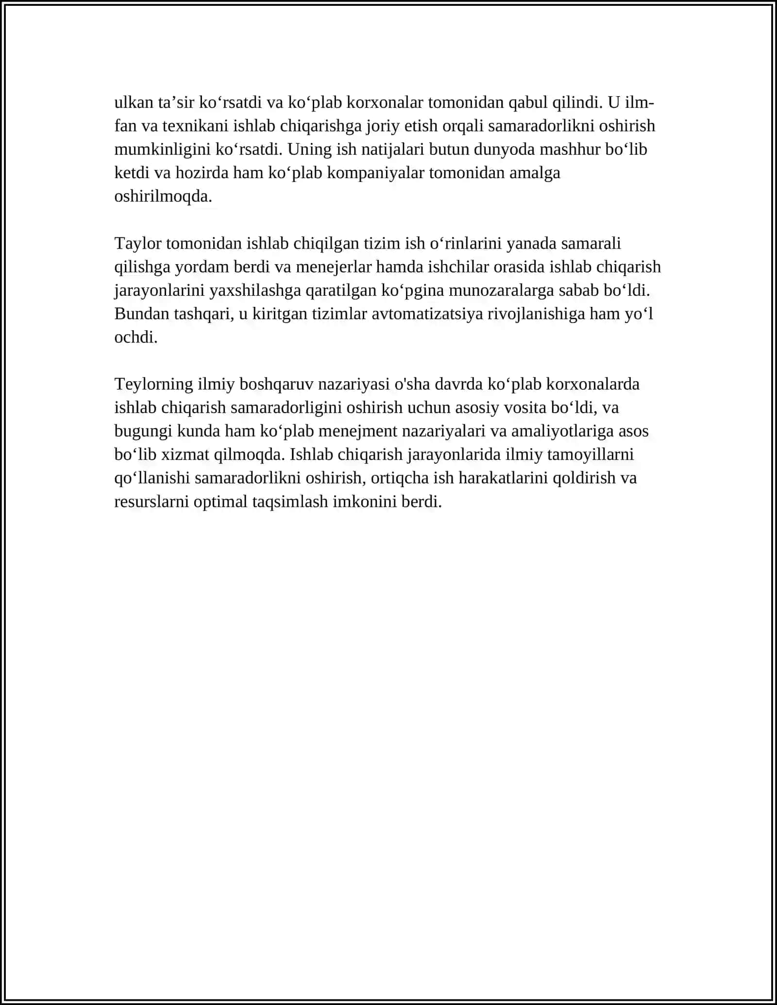 MEHNATNI TASHKIL ETISHNING KLASSIK NAZARIYALARI ( F.TEYLOR, F GILBERT, A FAYOL, G EMERSON, G FORD) 4