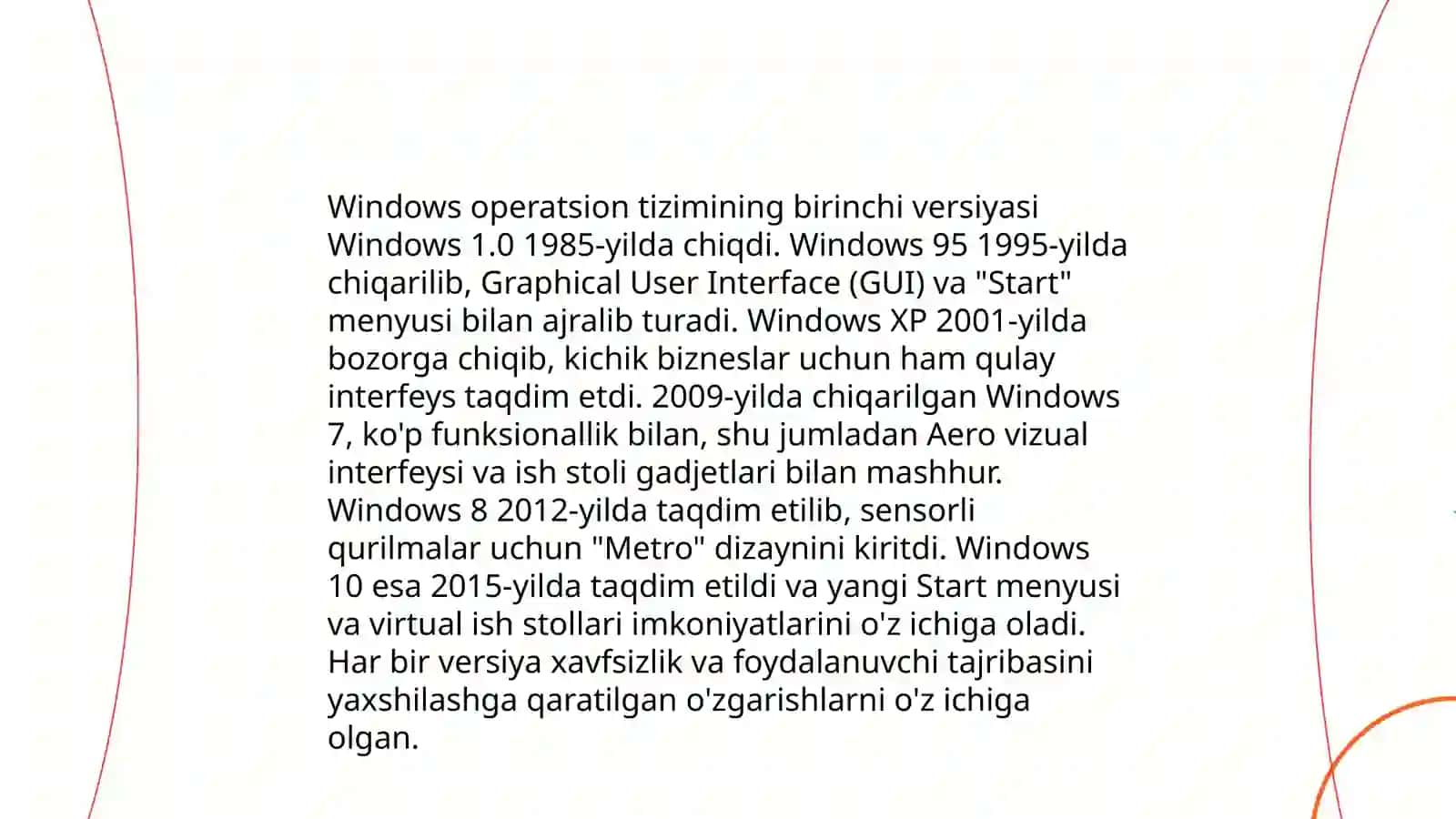 Windows operatsion tizim 4