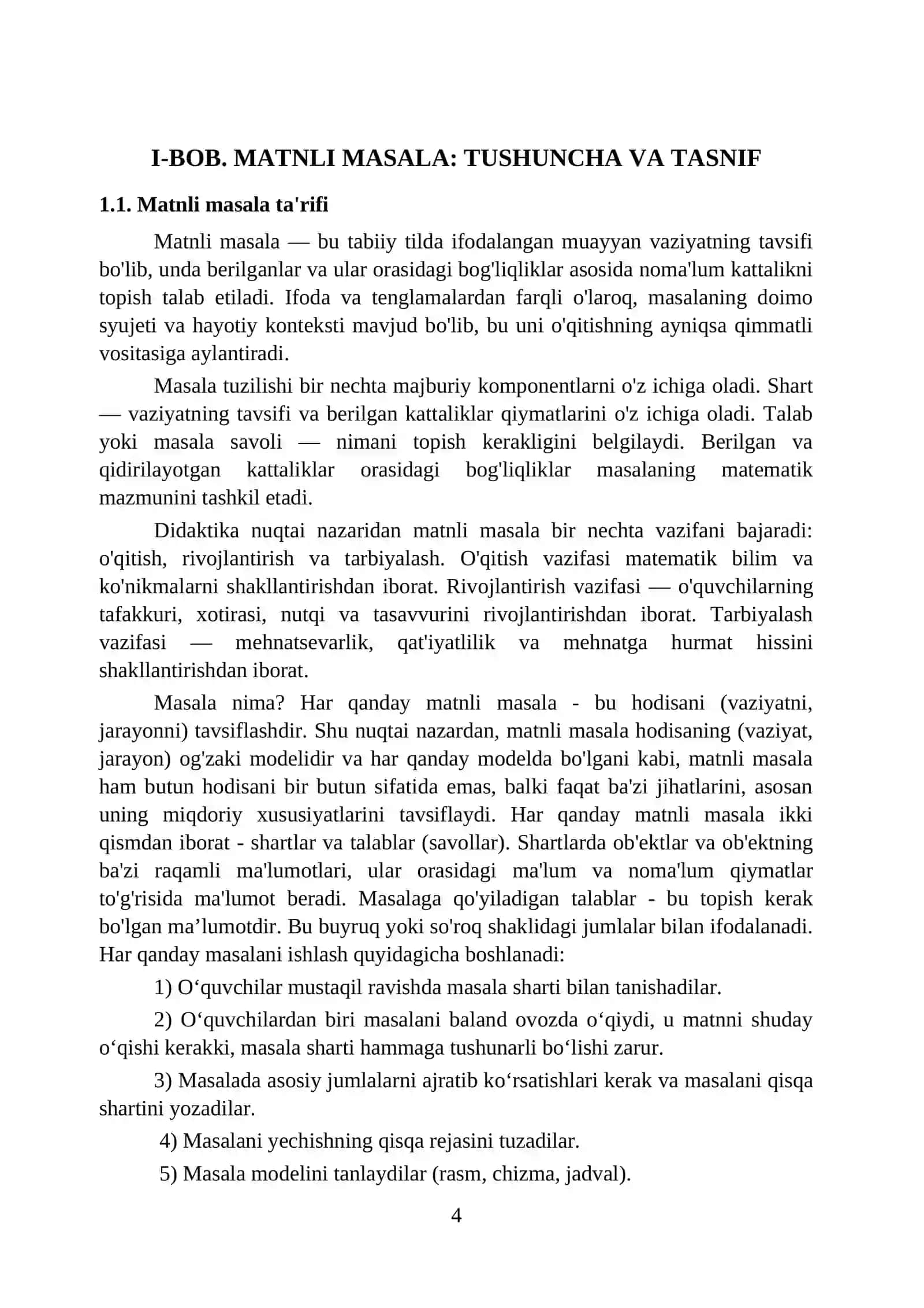 MATNLI MASALALARNI YECHISHGA O'RGATISH METODIKASI 4