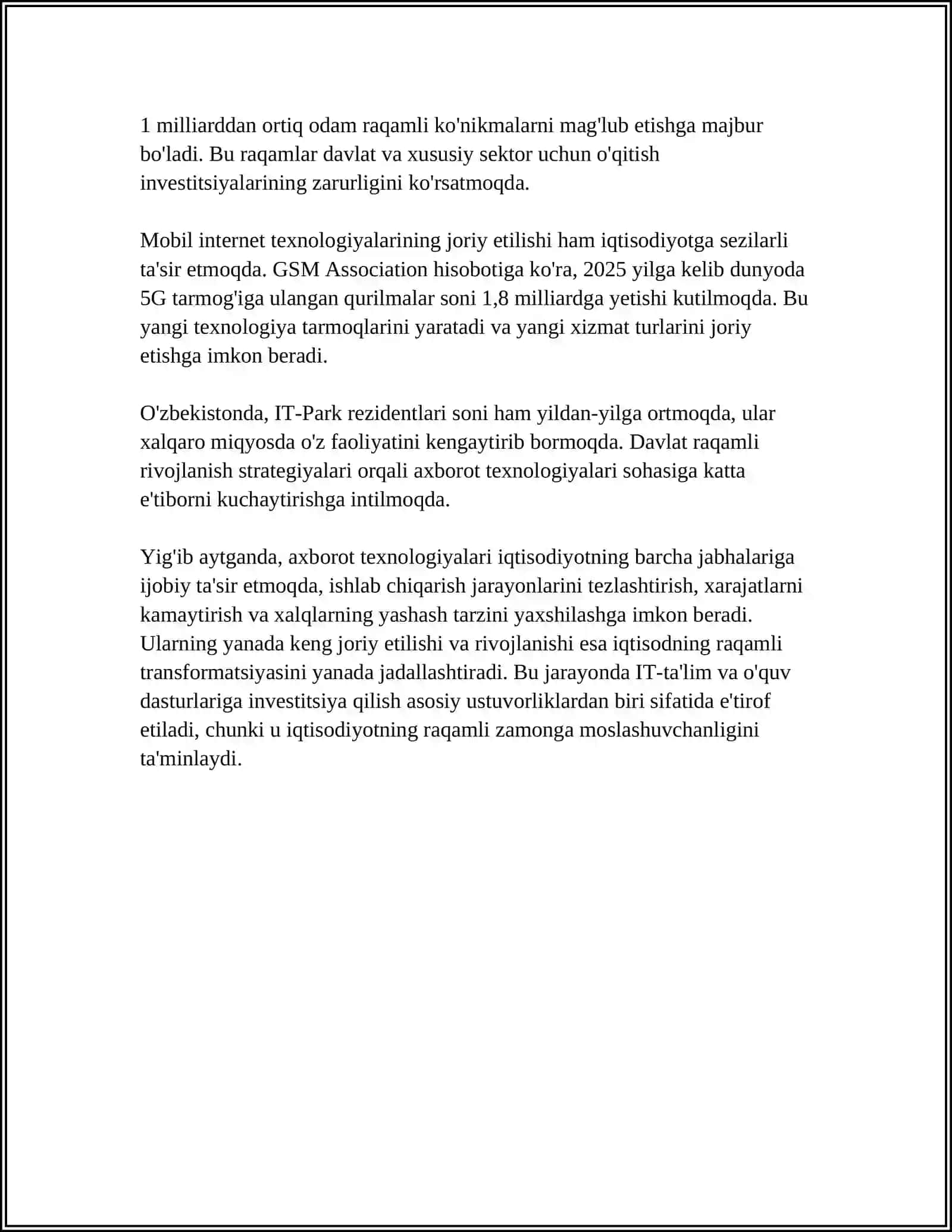 MUSTAQIL ISH 4