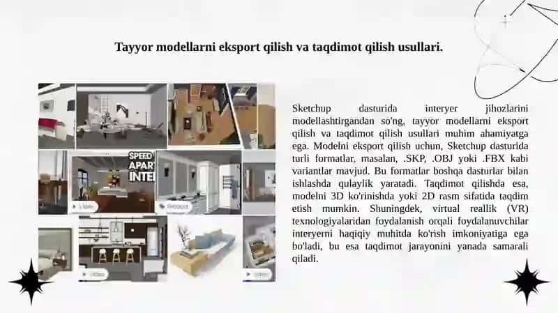 Sketchup dasturida interyer jihozlarini modellashtirish 4