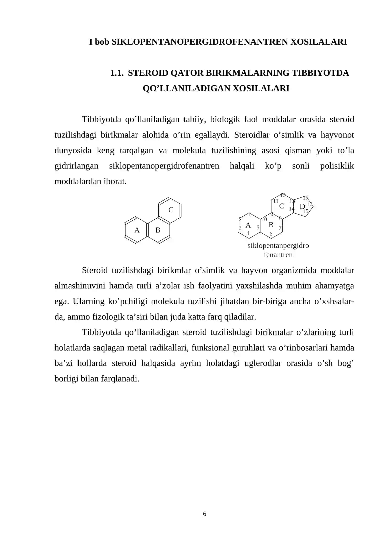 Steroid qator birikmalar va ularning tibbiyotda tutgan o’rni 4