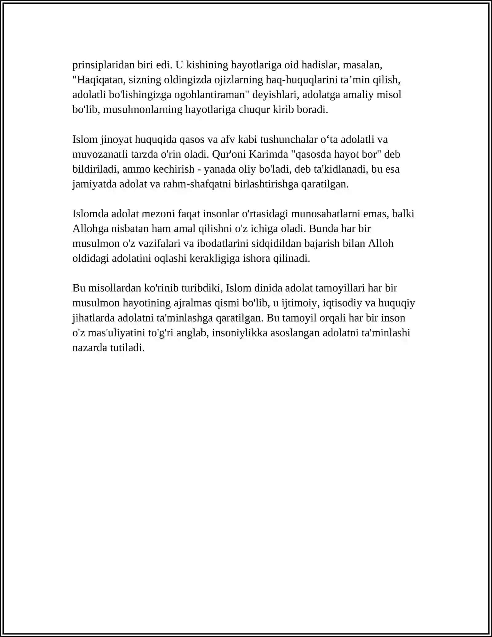 ISLOM DINIDA ADOLAT MASALASINING YARALISHI 4