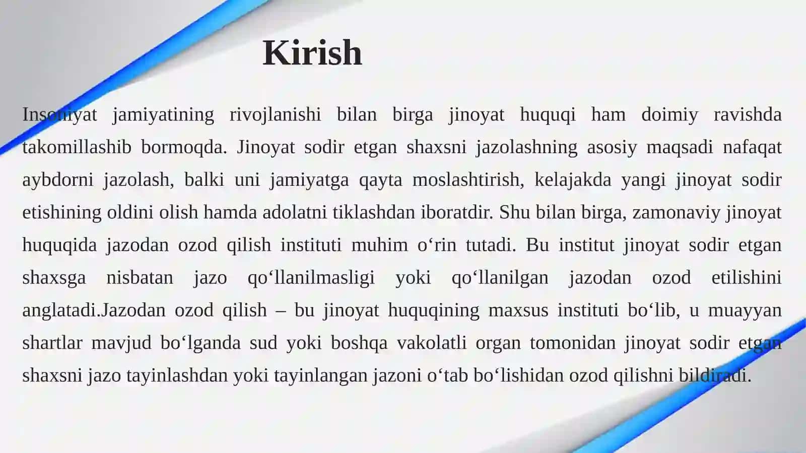 JAZODAN OZOD QILISH TUSHUNCHASI VA TURLARI 4