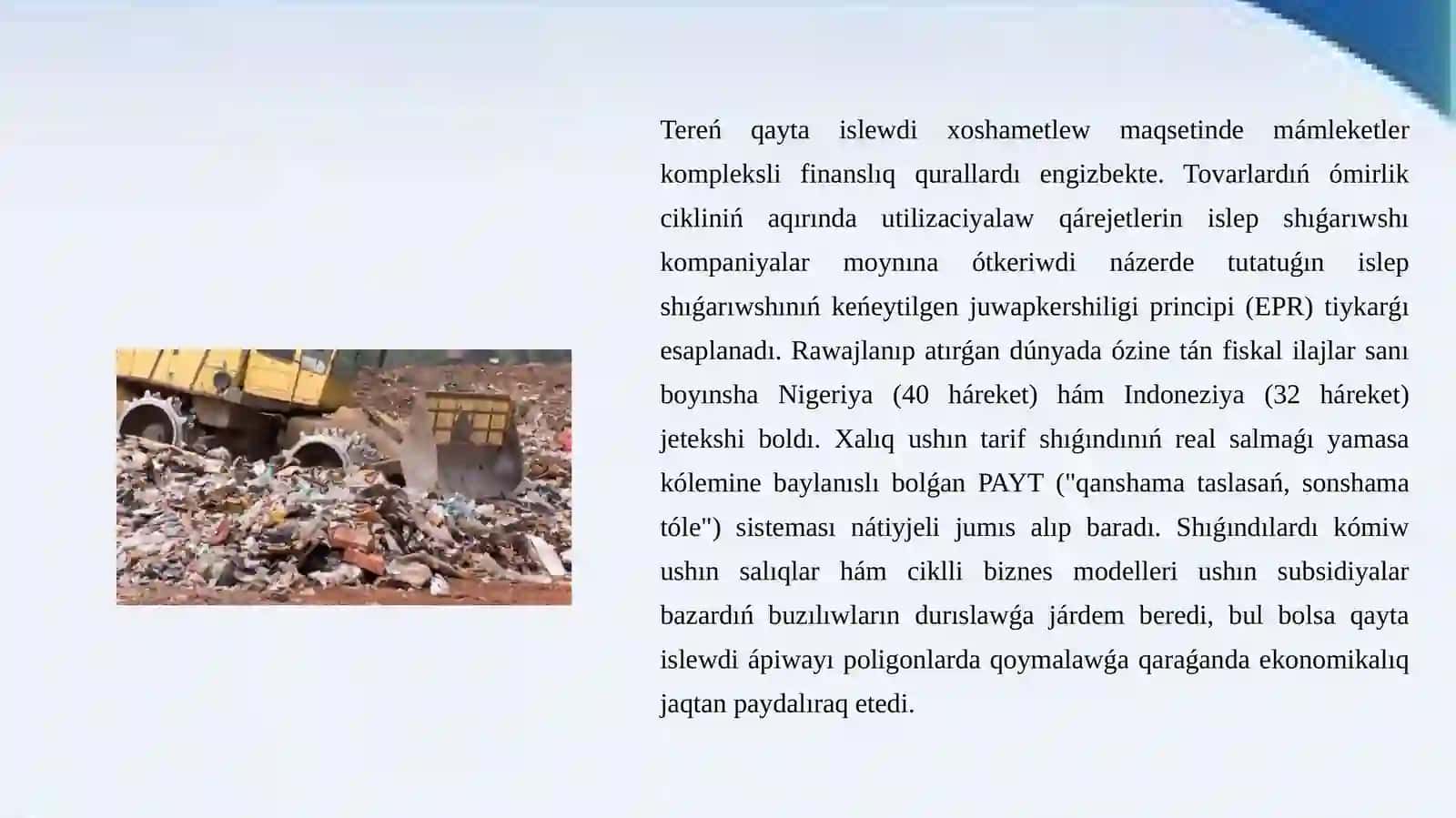 Shıǵındılardı basqarıw sistemaları hám xalıqaralıq tájiriybe 4