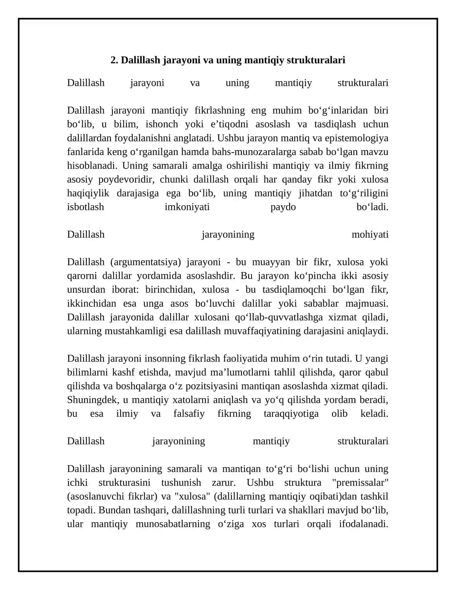 Xulosa Chiqarishning Umumiy Mantiqiy Tavsifi 4