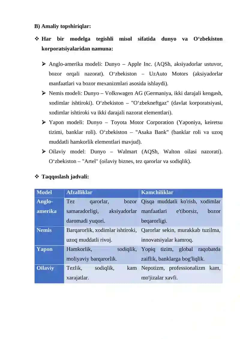 Korporativ boshqaruvning zamonaviy uslublari va modellari 4