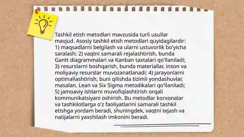 Menejment fani foydalanadigan metodlar 4