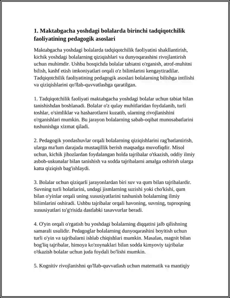 MAKTABGACHA YOSHDAGI BOLALARNING ILK TADQIQODCHILIK FAOLIYATI VA KICHIK TAJRIBALAR ÓTKAZISH 4
