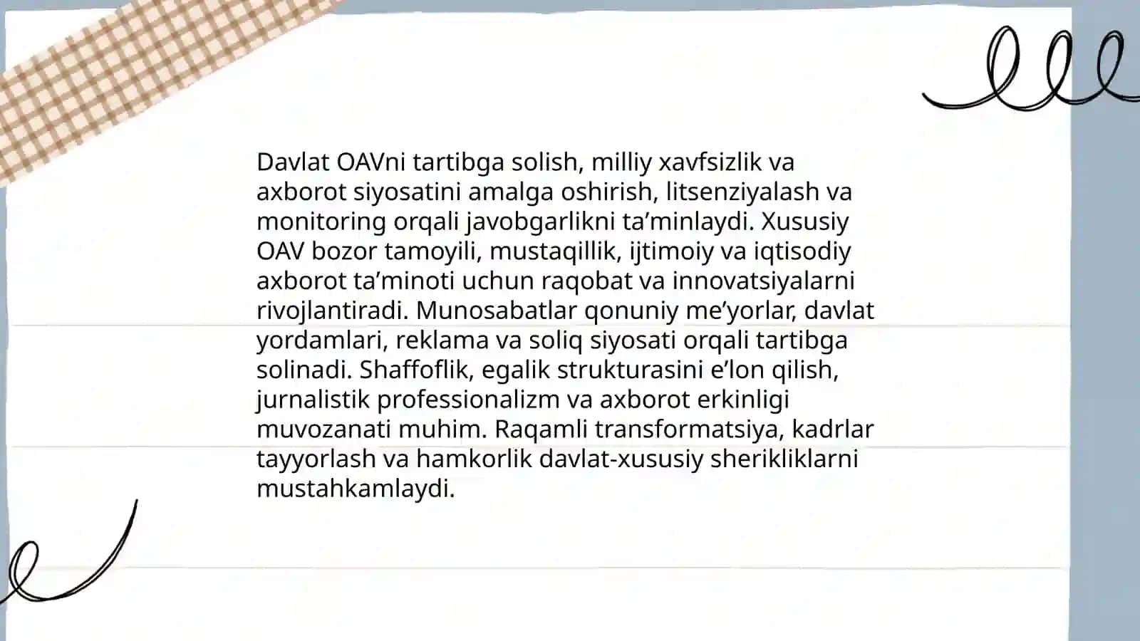 Oʻzbekiston Respublikasida ommaviy axborot vositalarining faoliyati 4