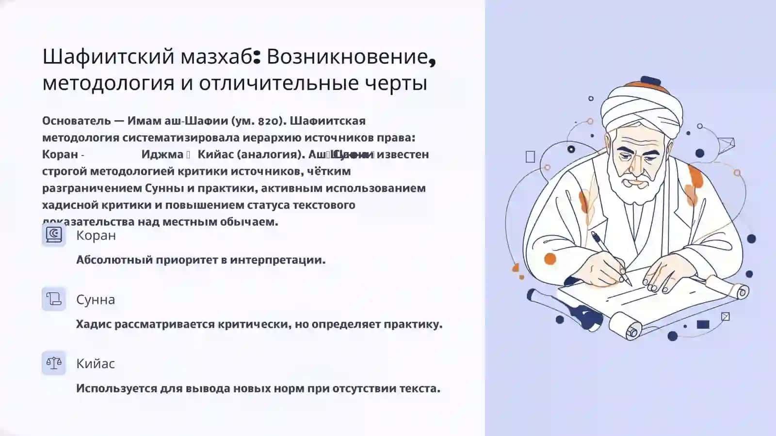 Самостоятельная работа Маликитский, шафиитский и ханбалитский мазхабы — сравнительная характеристика 4