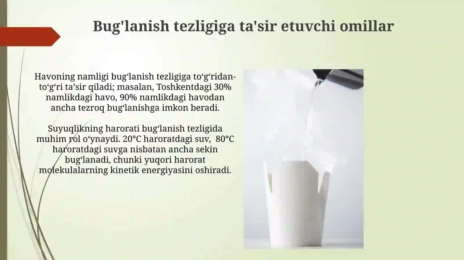 Suyuqlikning bugʻlanishi va qaynashi 4