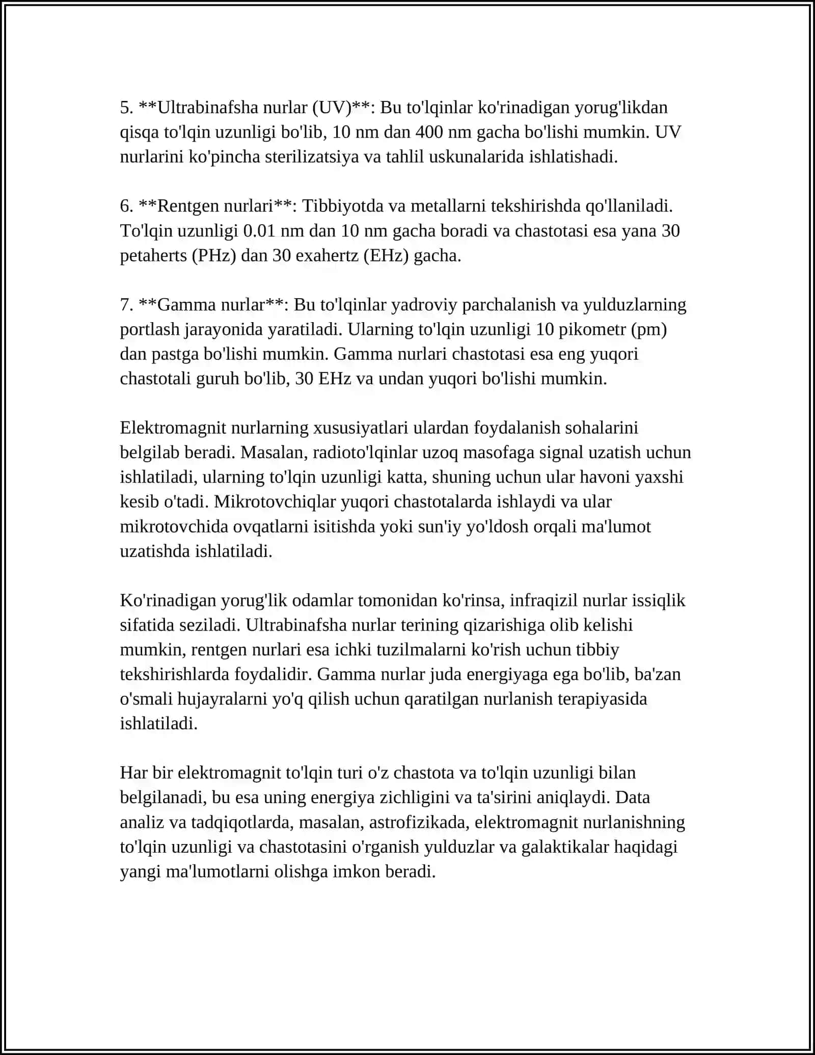 SPEKR NURLARINING TURLARI 4