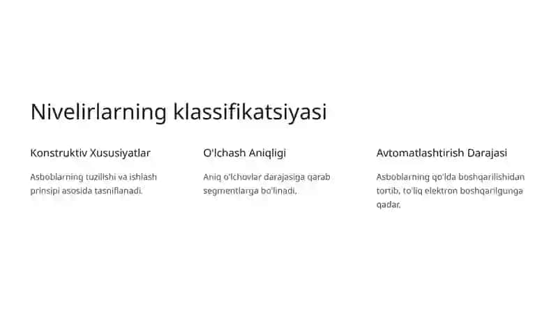 Zamonaviy nivelirlar va ularning klassifikatsiyasi 4