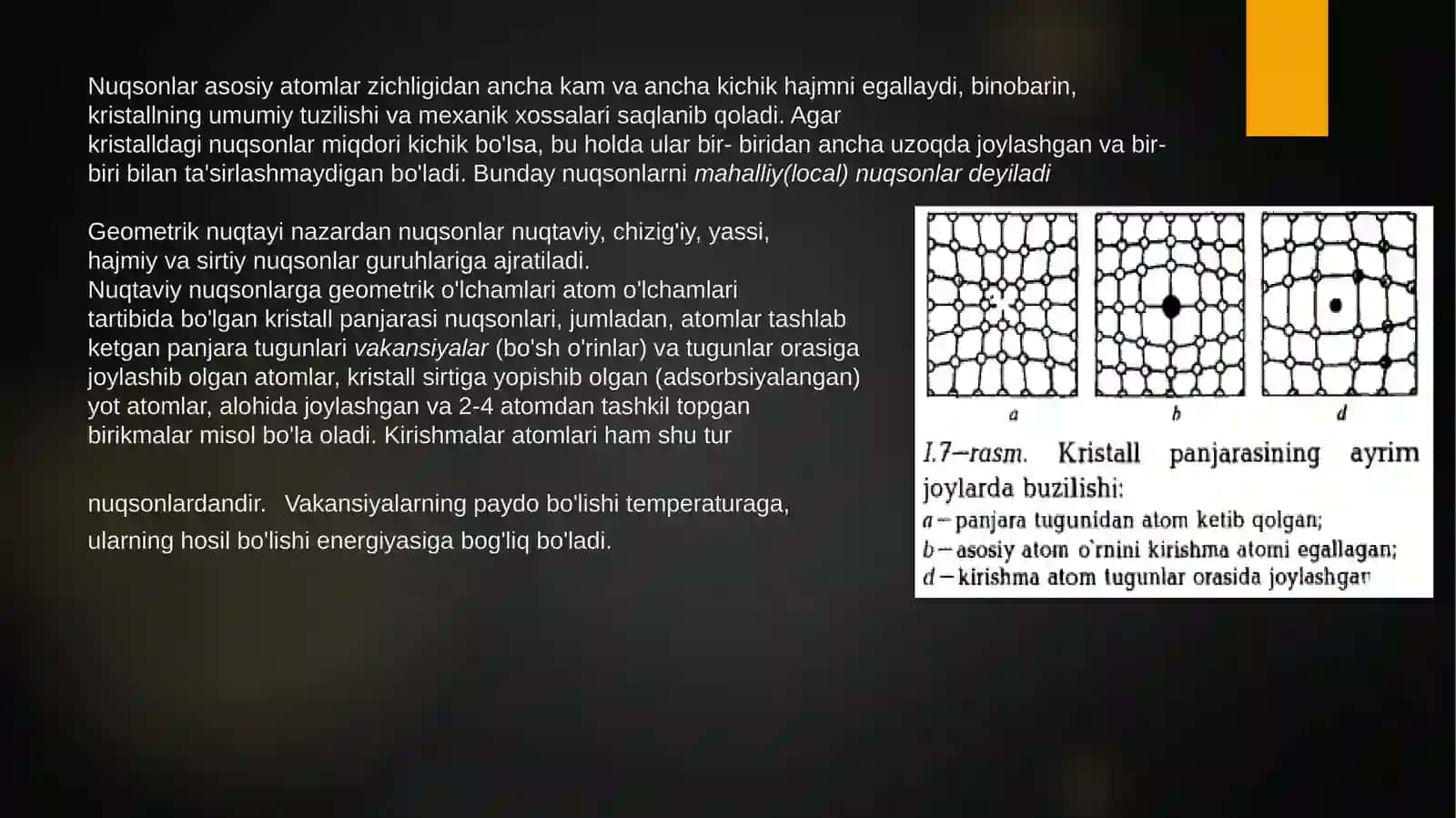 Kristallardagi nuqsonlar turlari 4
