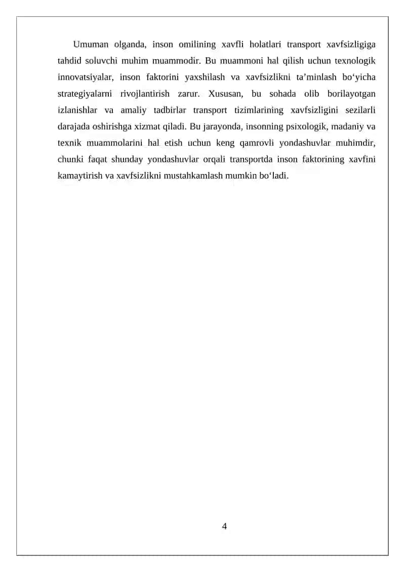 Transportda inson omilining taʼsiri 4