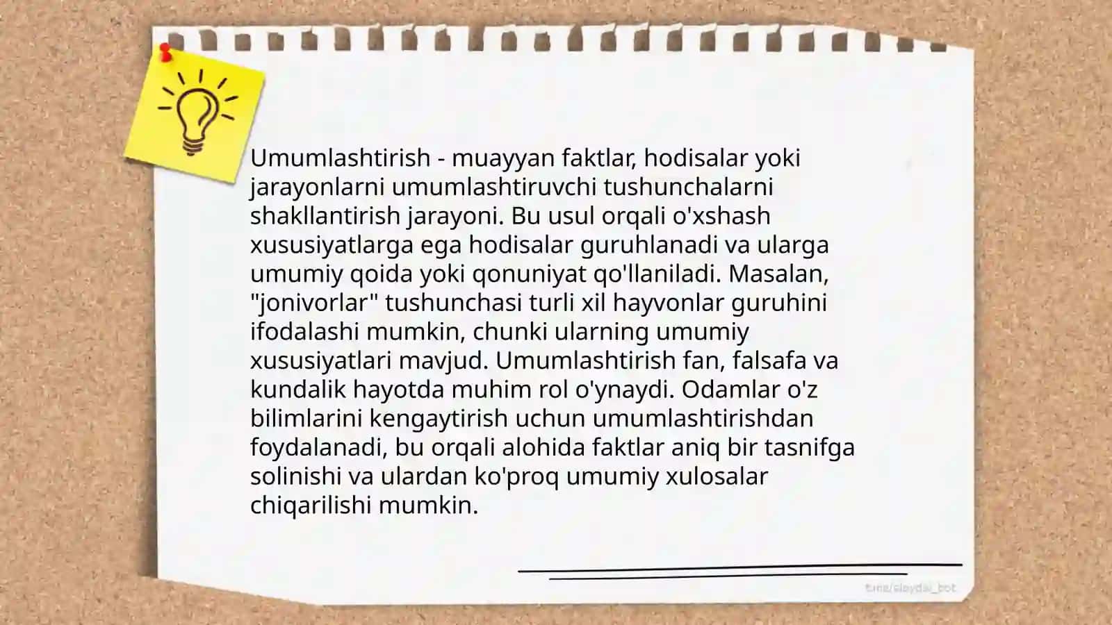 Umumlashtirish metodi 4