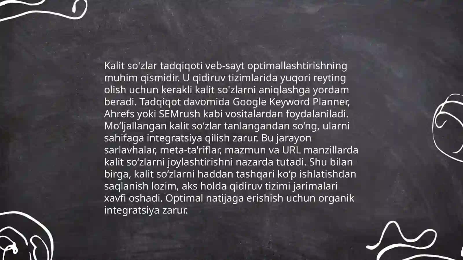 Web saytlarning SEO asoslari va dizayn bilan integratsiyasi 4