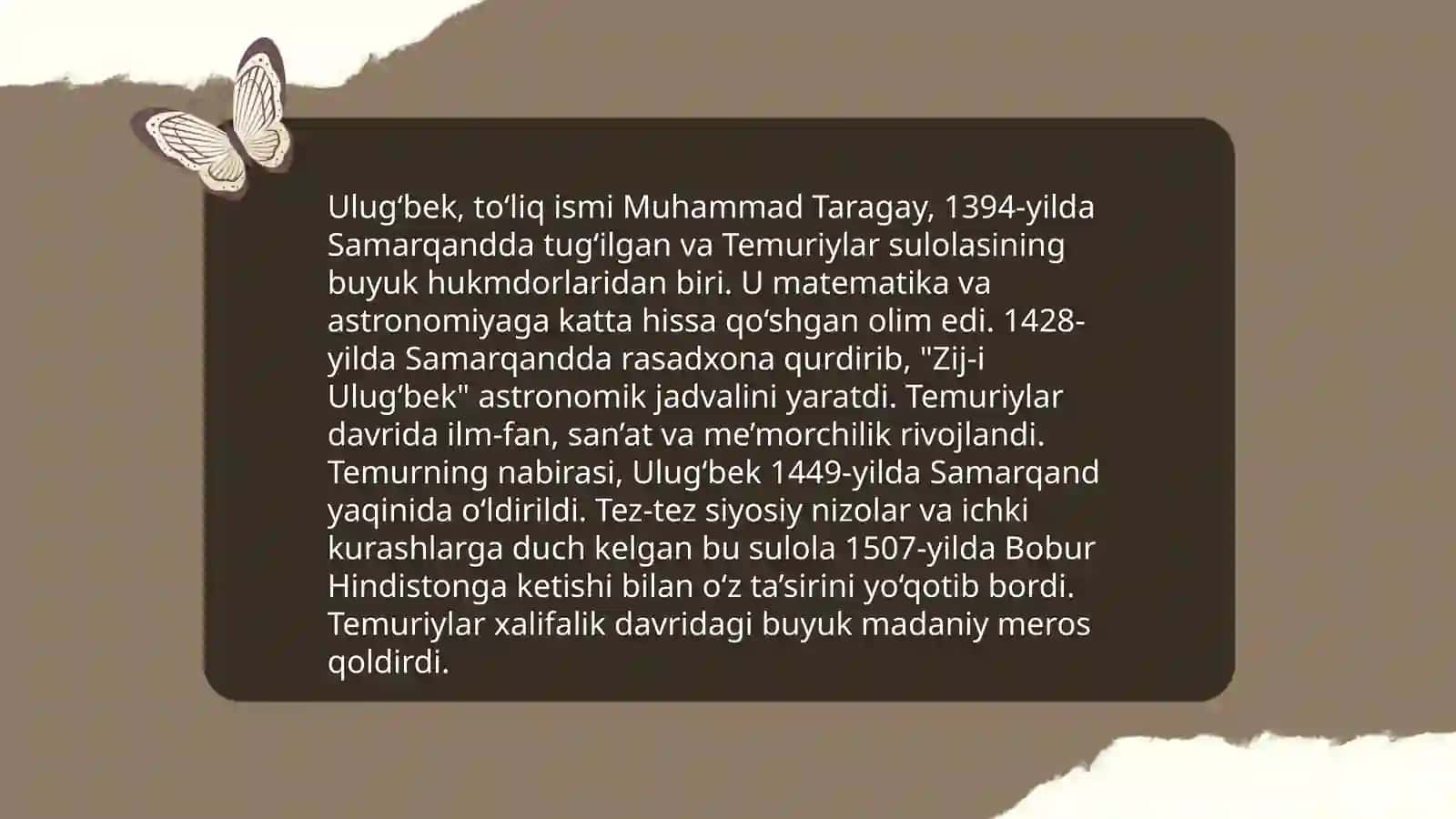 Ulug‘bekning Hayoti 4