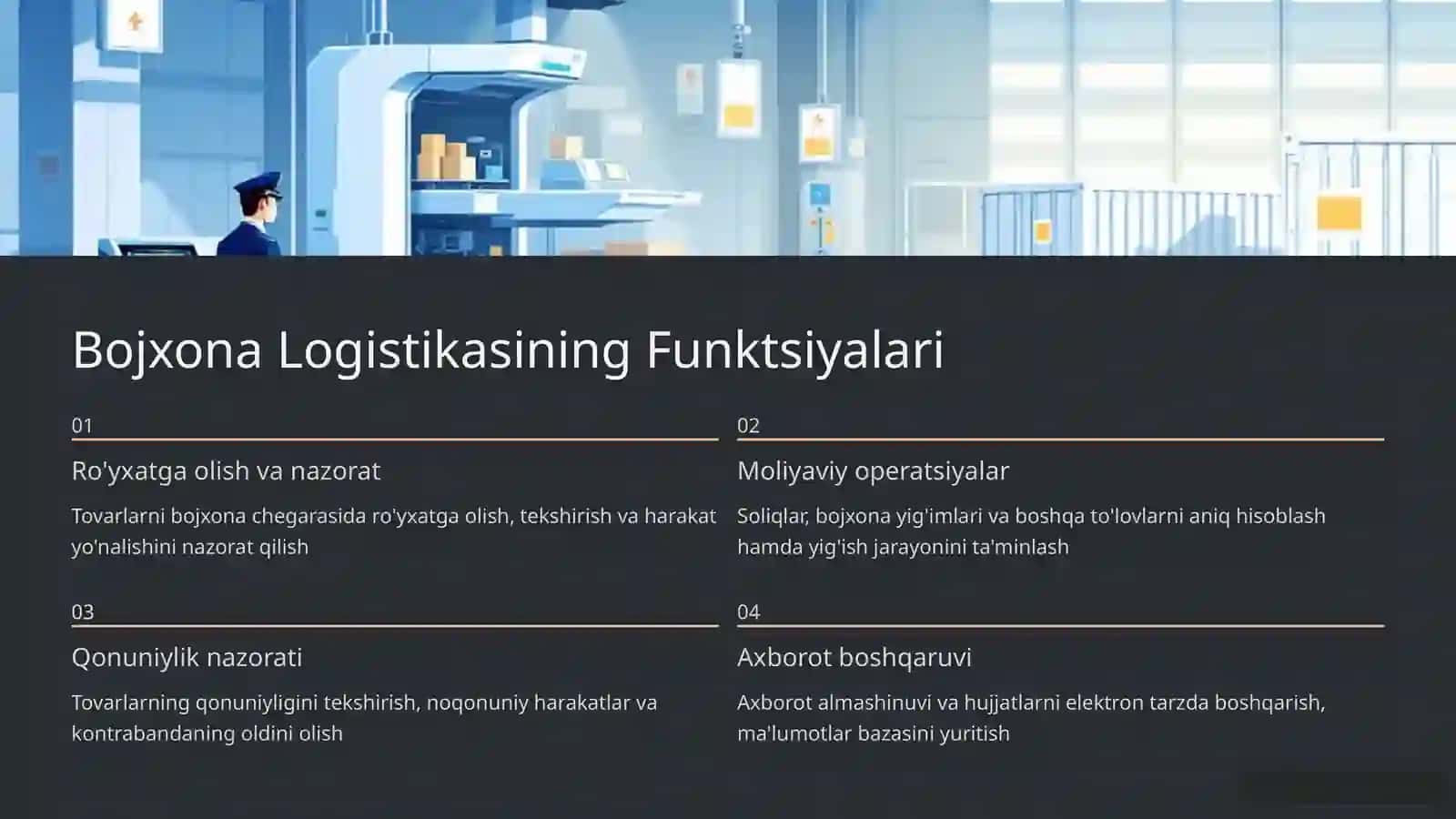 Bojxona Logistikasi: Tushunchasi, Funktsiyalari va Ish Xususiyatlari 4