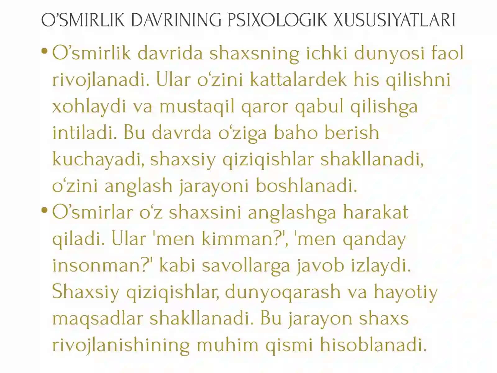 O’SMIRLIK DAVRIDA PSIXIK RIVOJLANISH XUSUSIYATLARI 4
