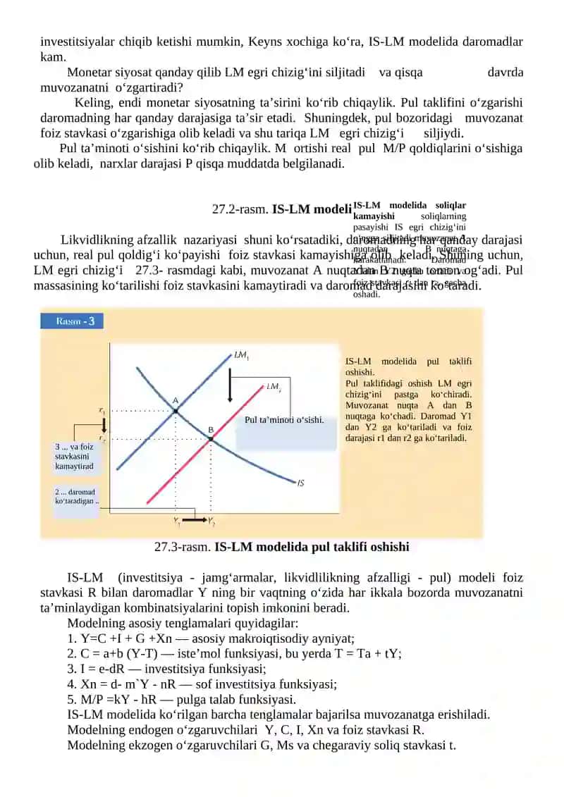IS-LM MODELI VA UNING QOʻLLANILISHI 4