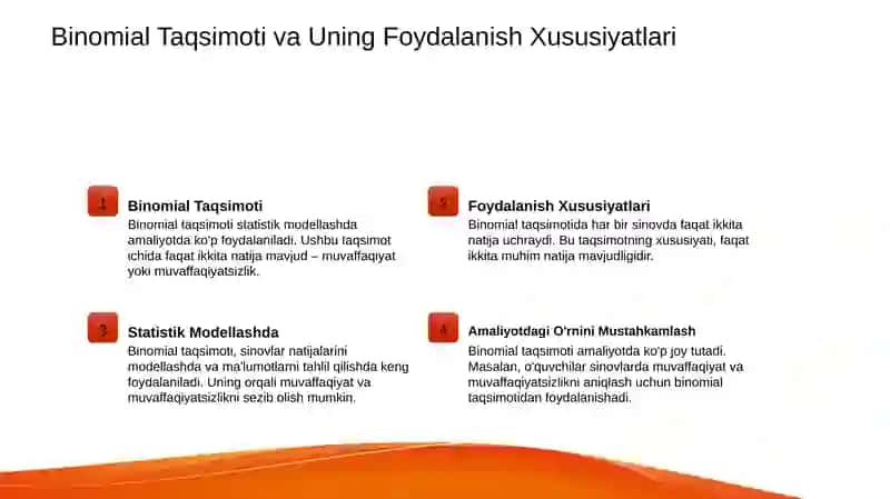 Amalda ko'p uchraydigan taqsimot qonunlari 4