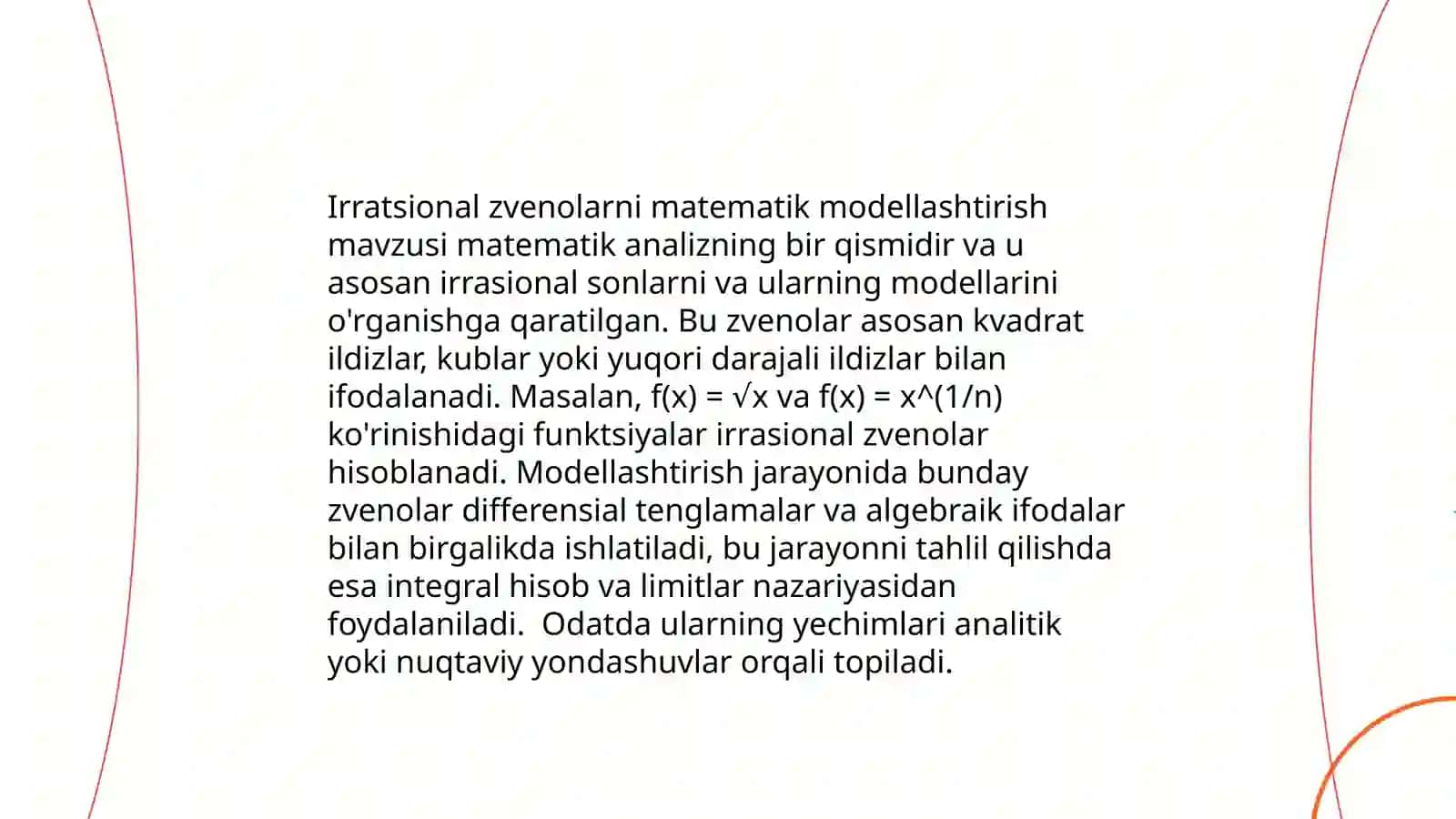 Kechikishli va irrational zvenoli sistemalarning turg'unligi 4