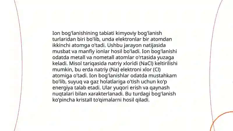 Kimyoviy bog'lanish turlari 4