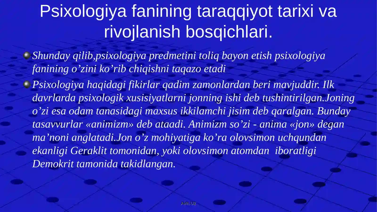 PSIXOLOGIYA FANINING TARAQQIYOT TARIXI 4