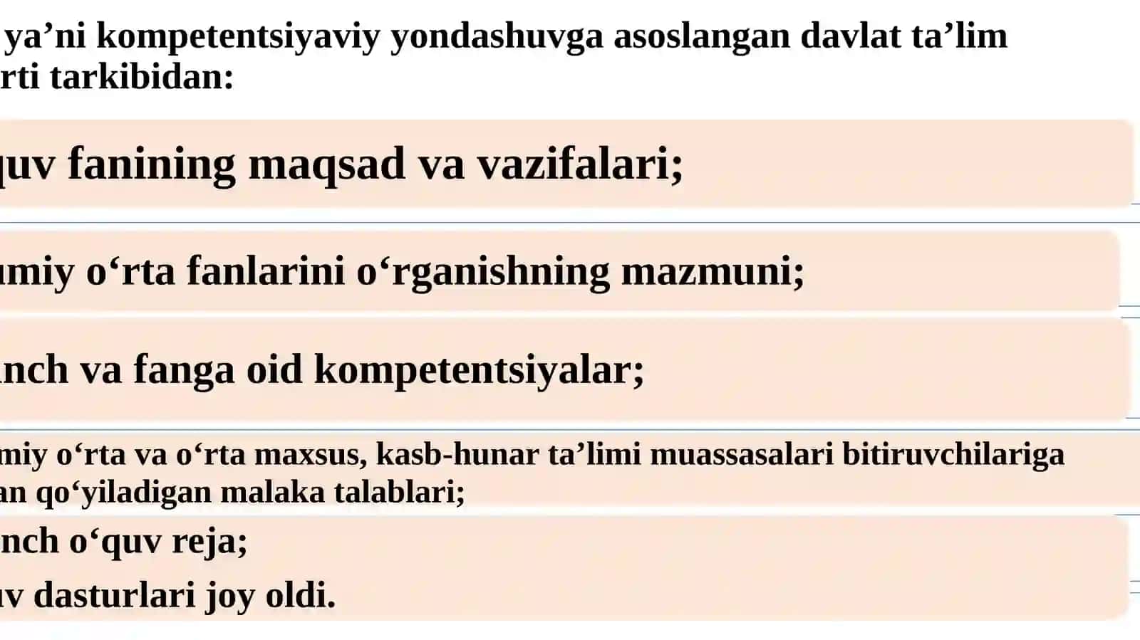 Ona tili fani boʻyicha uzluksiz ta’limning DTS va oʻquv dasturlari mazmuni 4